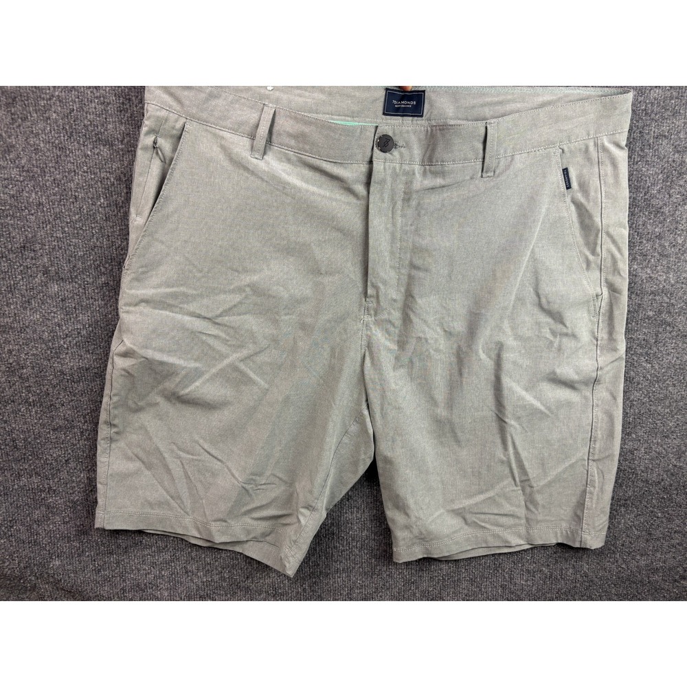 7Diamonds Performance Shorts Mens 40 Gray Heathered Stretch Golf Active